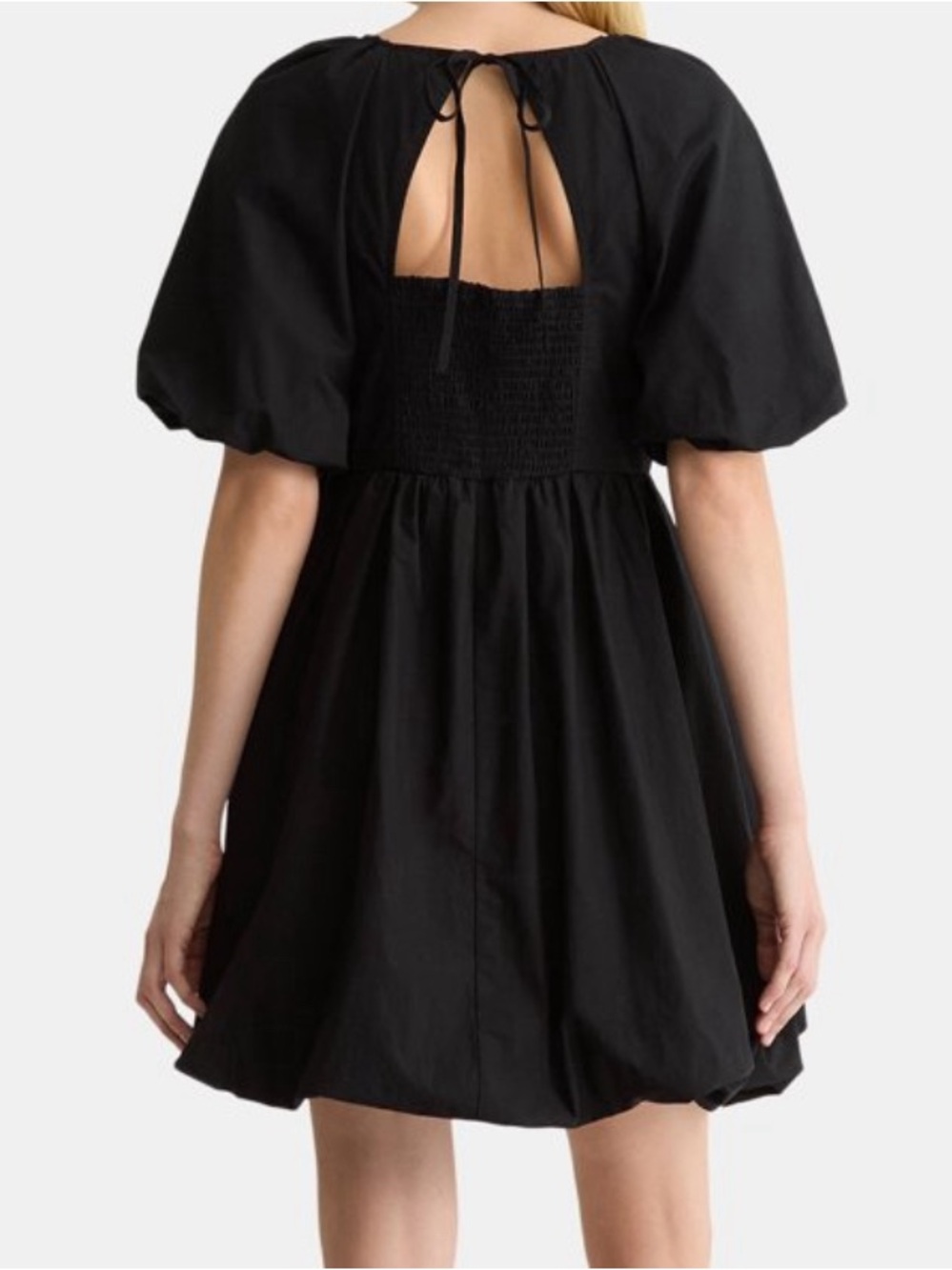 Time and Tru Black Puff-Sleeve Mini Dress - Picture 3 of 11